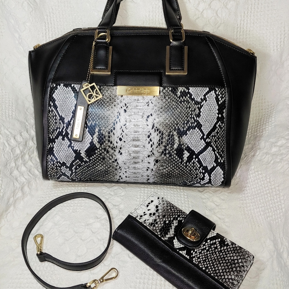 Calvin Klein Snake Satchel + Wallet